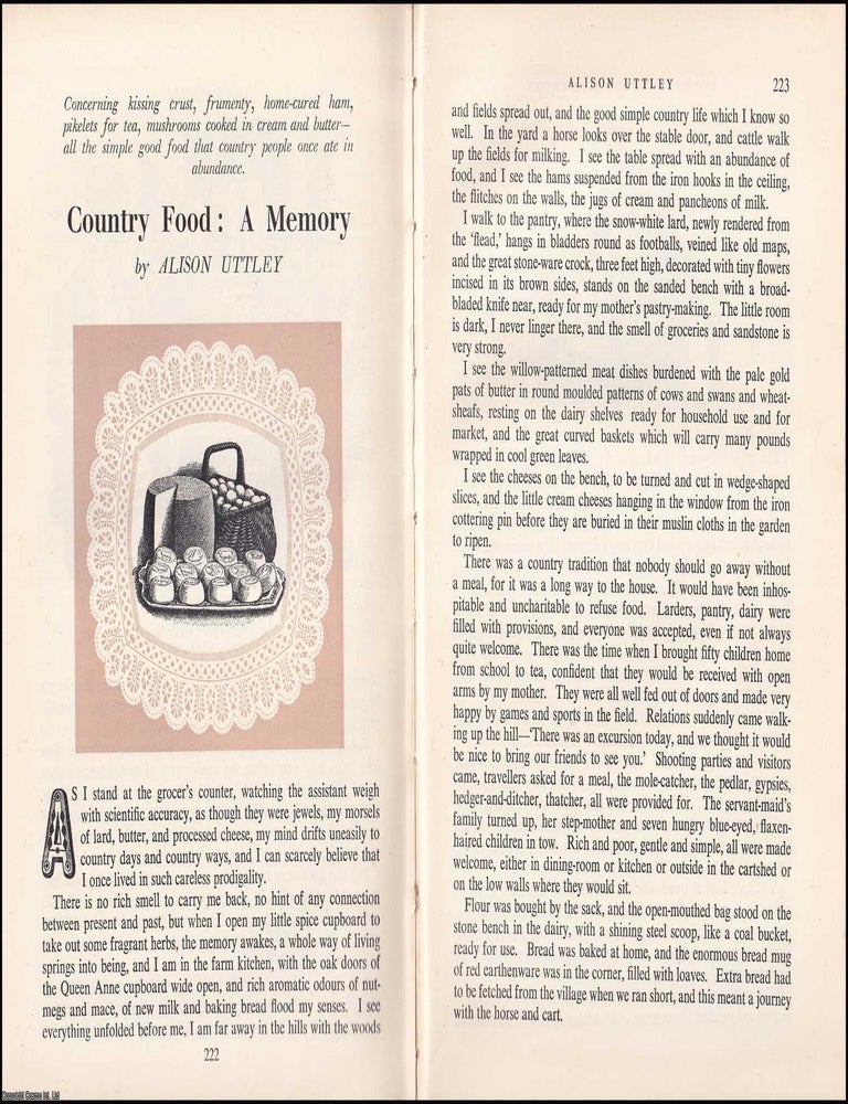 Item #372763 Country Food : A Memory, by Alison Uttley. An original article from the Saturday...