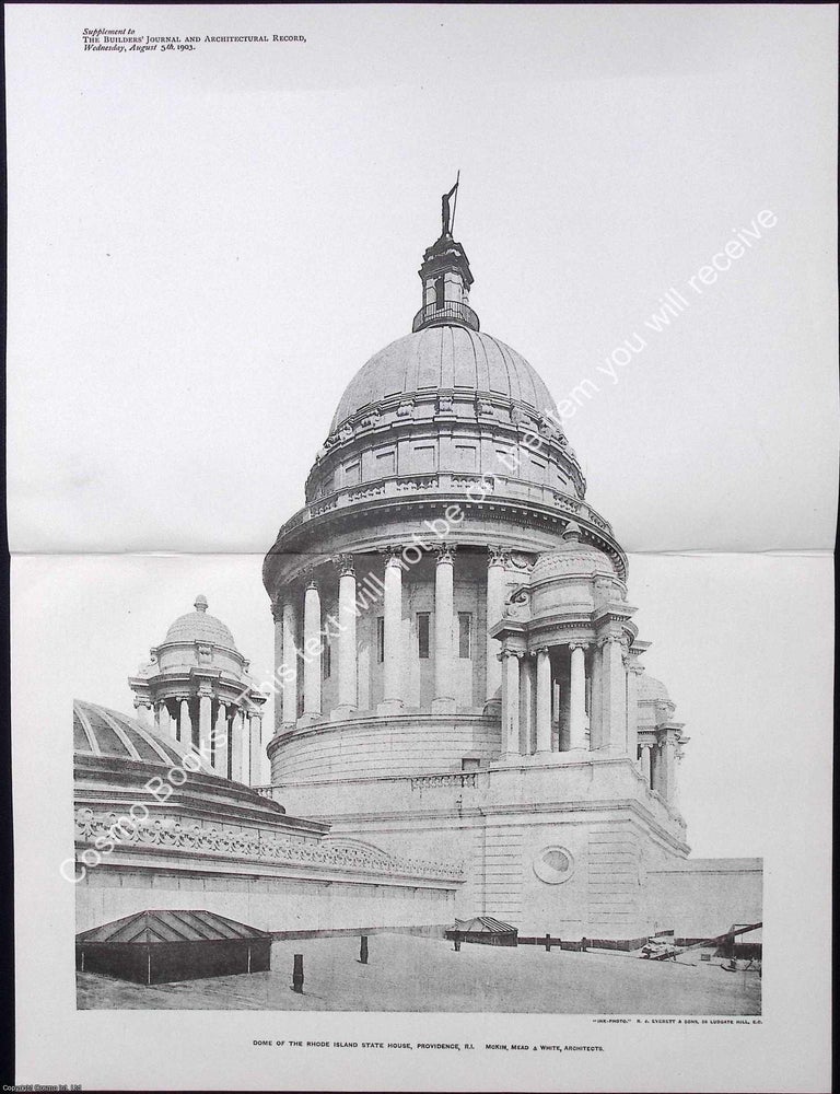 Item #372815 1903 : Dome of the Rhode Island State House, Providence, R.I. : McKim, Mead & White,...