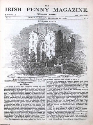1841, The Village of Bunratty & Bunratty Castle. Featured in a full weekly issue of the. Irish Penny Magazine.