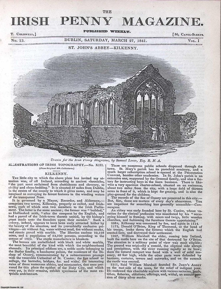 Item #372867 1841, Saint John's Abbey, Kilkenny. Featured in a full weekly issue of the...