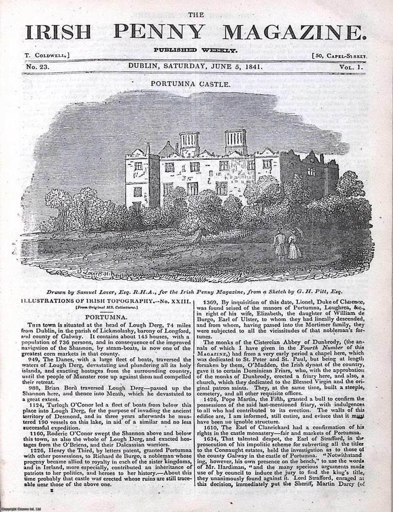 Item #372877 1841, Portumna & Portumna Castle. Featured in a full weekly issue of the...