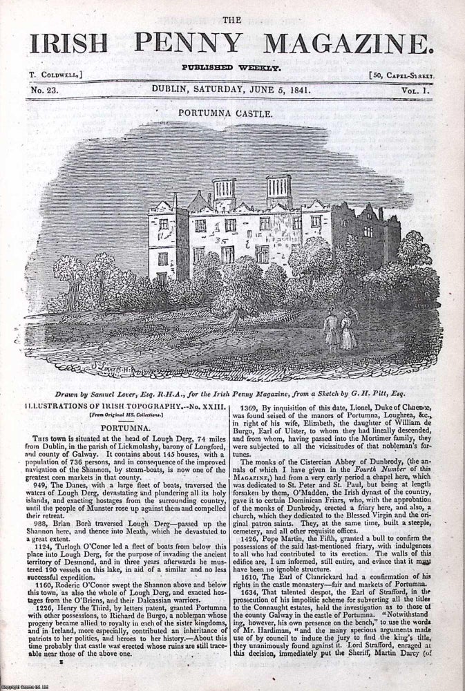Item #372877 1841, Portumna & Portumna Castle. Featured in a full weekly issue of the...