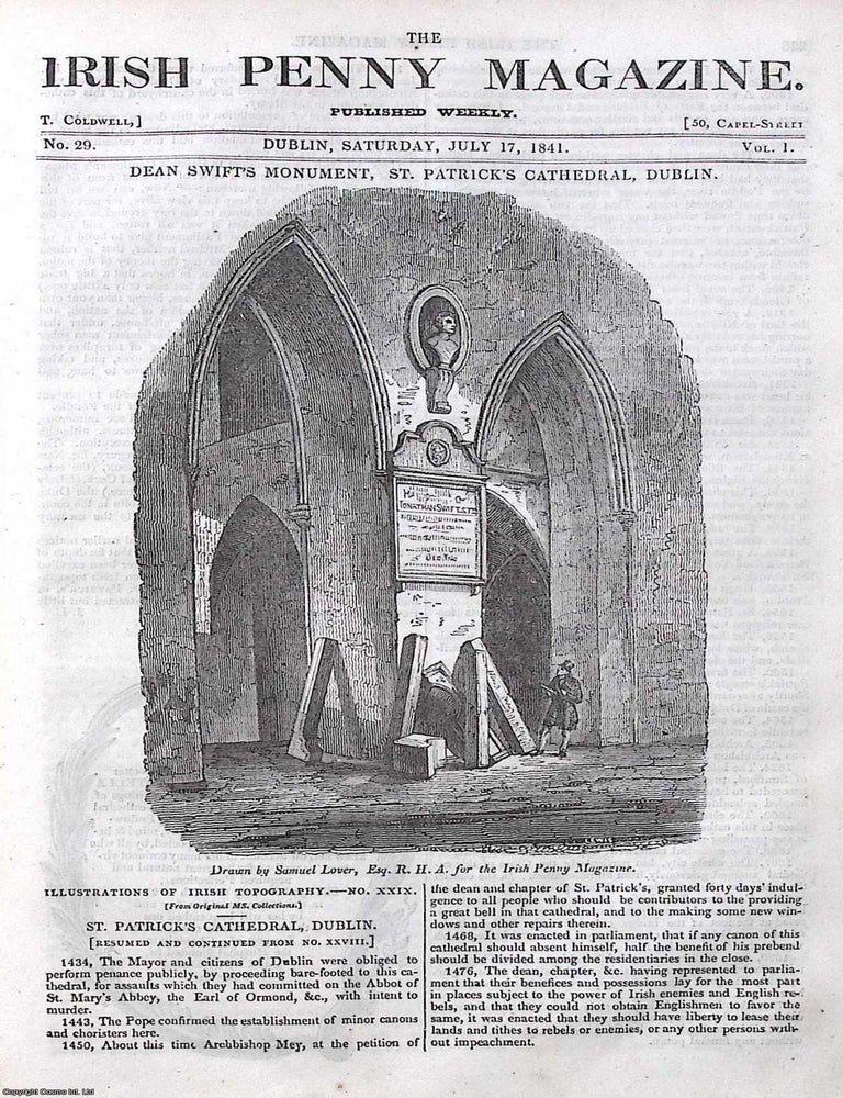 Item #372883 1841, Dean Swift's Monument, St. Patrick's Cathedral, Dublin. Featured in...