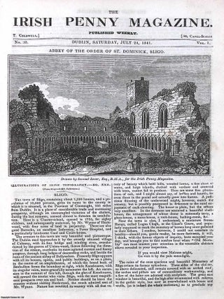 1841, The Town of Sligo & the Abbey of the Order of St. Dominick, Sligo. Featured in a full. TOWN OF SLIGO.