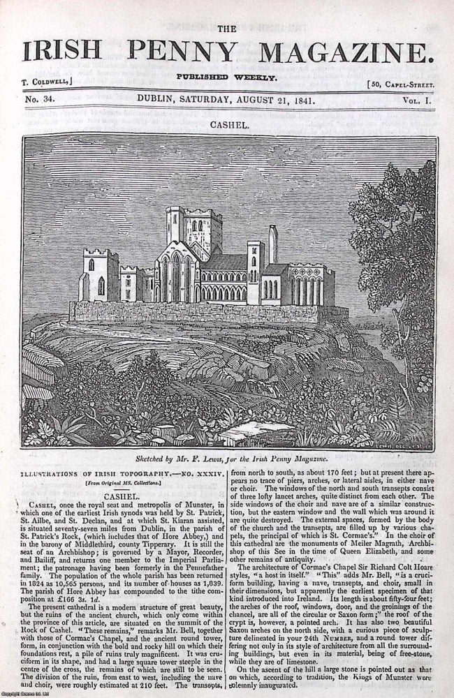 Item #372888 1841, Cashel, County Tipperary, once the Royal seat & metropolis of Munster....