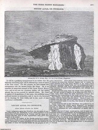 1841, Holy Island : Druids Altar, or Cromlech. Two pieces featured in a full weekly issue of the uncommon Irish Penny Magazine, 1841.