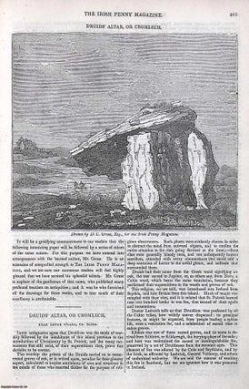 1841, Holy Island : Druids Altar, or Cromlech. Two pieces featured in a full weekly issue of the uncommon Irish Penny Magazine, 1841.