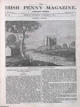1841, Carlow Castle & The Town of Carlow : Noozing of Woodcocks (poaching). Two pieces. TOWN OF CARLOW.