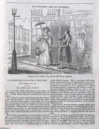 1841, Carlow Castle & The Town of Carlow : Noozing of Woodcocks (poaching). Two pieces featured in a full weekly issue of the uncommon Irish Penny Magazine, 1841.