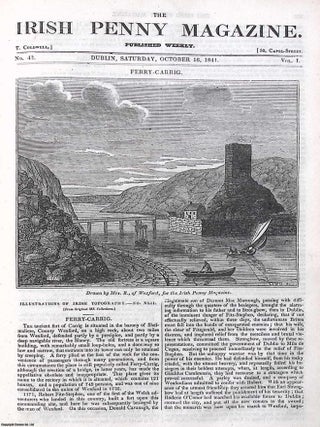 1841, The Ancient Fort of Ferry-Carrig : Lough Allen, & Ruins of Curraghho Church, County. FERRY-CARRIG.