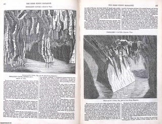 1841, Priory of Aghmacart, Queen's County : Poolleen Caves, Bantry Bay, County of Cork. Featured in a full weekly issue of the uncommon Irish Penny Magazine, 1841.