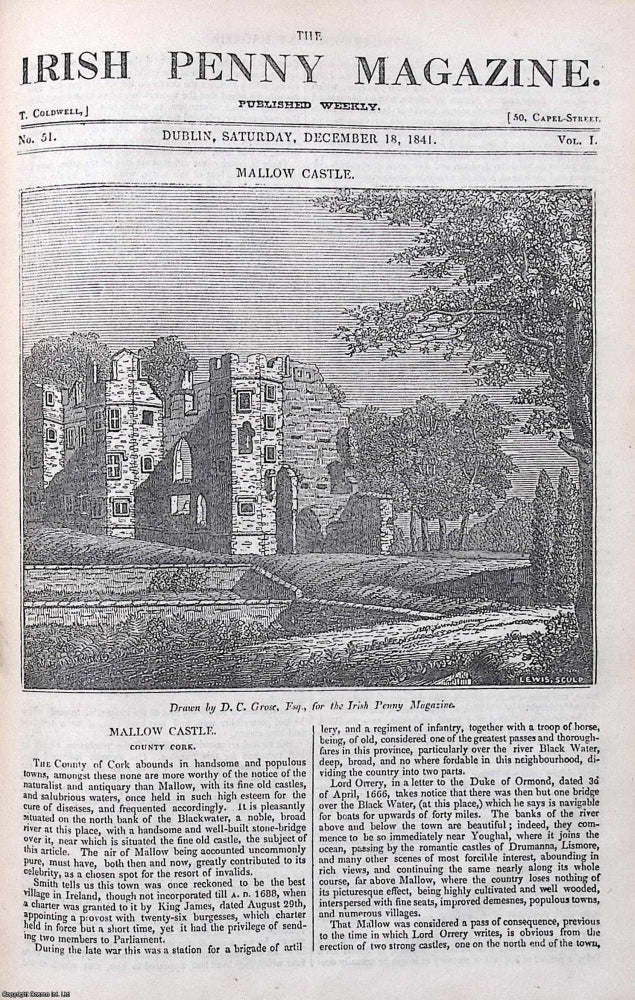 Item #372905 1841, Mallow Castle, County Cork : The Devils Glen, County Wicklow. Two pieces...