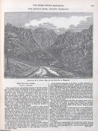 1841, Mallow Castle, County Cork : The Devils Glen, County Wicklow. Two pieces featured in a full weekly issue of the uncommon Irish Penny Magazine, 1841.