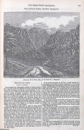 1841, Mallow Castle, County Cork : The Devils Glen, County Wicklow. Two pieces featured in a full weekly issue of the uncommon Irish Penny Magazine, 1841.