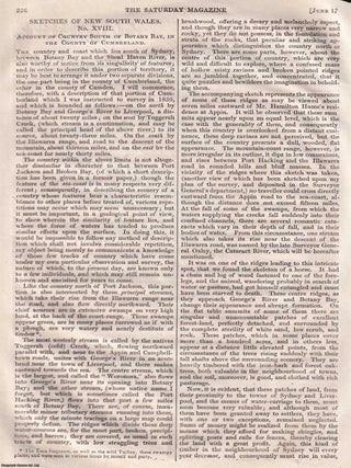 1837 : Ravines South of Botany Bay, New South Wales : Account of the Country South of Botany Bay. A complete rare weekly issue of the Saturday Magazine, 1837.