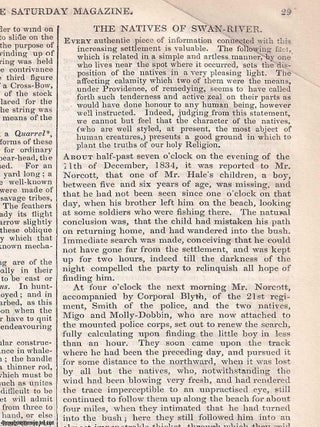 1836 : Swan Colony, Australia : The Natives of Swan River. A complete rare weekly issue of the. AUSTRALIA 1836 SWAN COLONY.