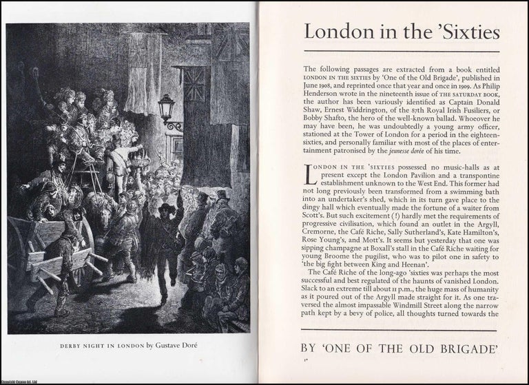 Item #373001 London Entertainment in the 1860s. An original article from the Saturday Book, 1968....