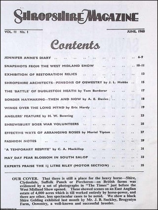 The Battle of Dudlestron Heath. The Shropshire Magazine, June 1960.