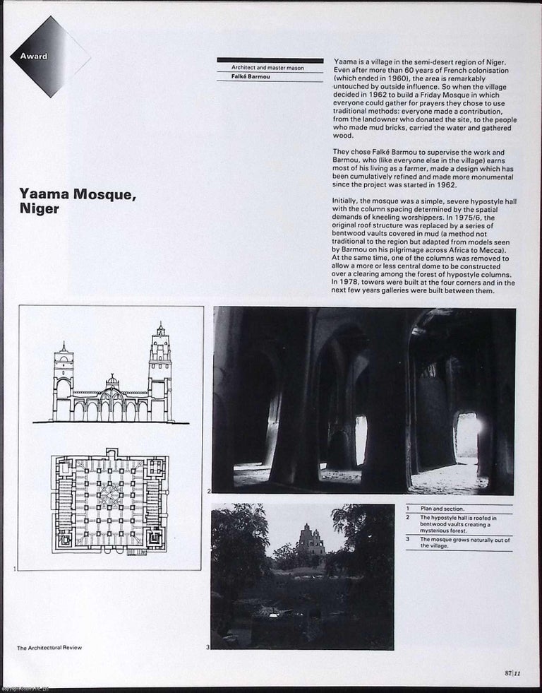 Item #373097 The Aga Khan 1986 Awards for Architecture. This is an original article from The...