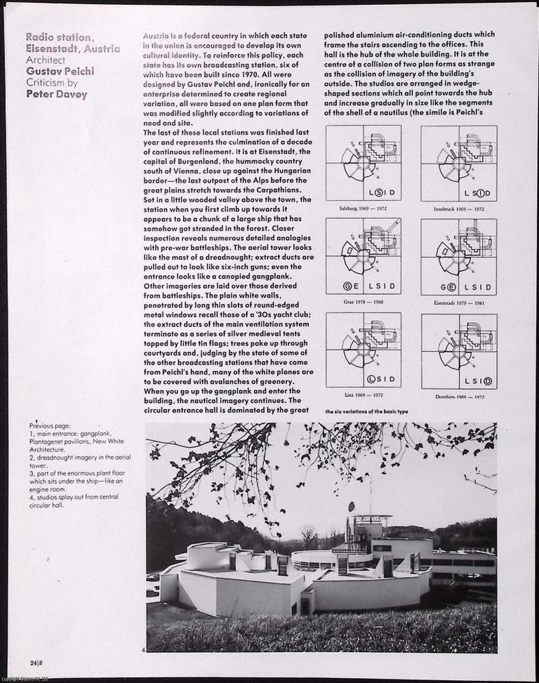 Item #373103 Radio Station, Eisenstadt, Austria : Architect Gustav Peichl. This is an original...