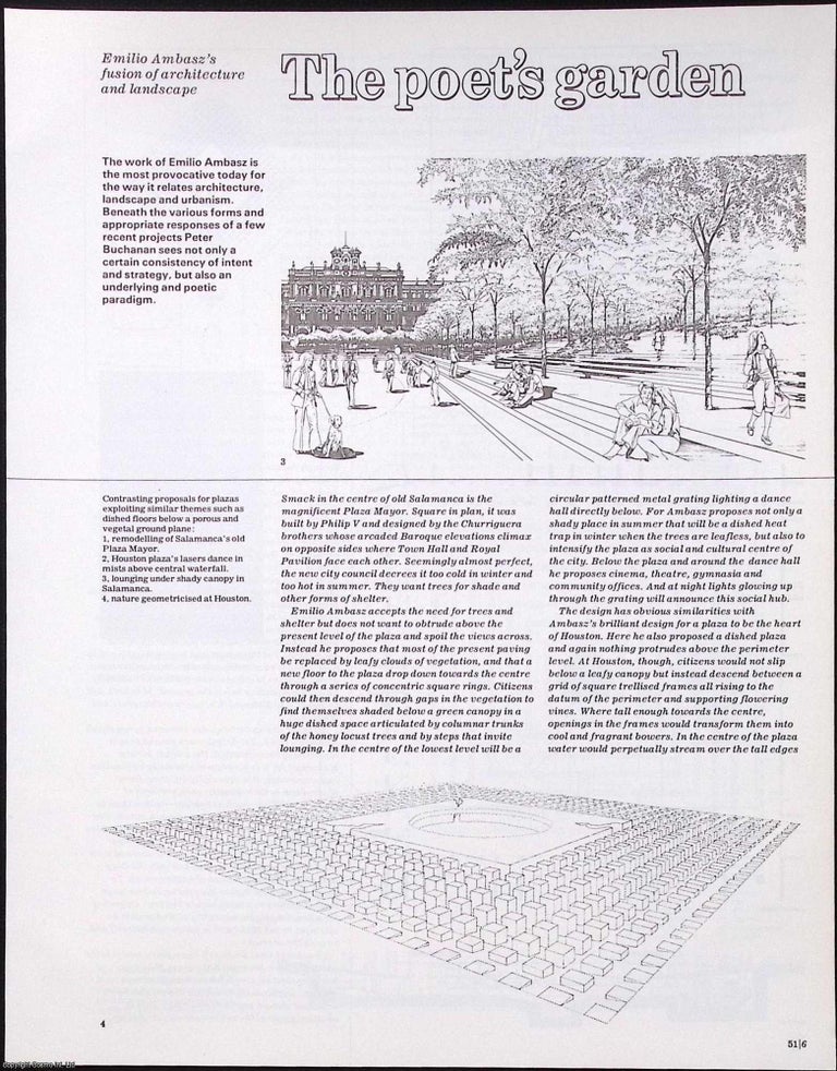 Item #373121 Emilio Ambasz's fusion of Architecture and Landscape. This is an original...