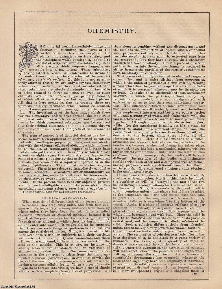 Item #373153 Chemistry. An article from Chambers's Information for the People, 1848....
