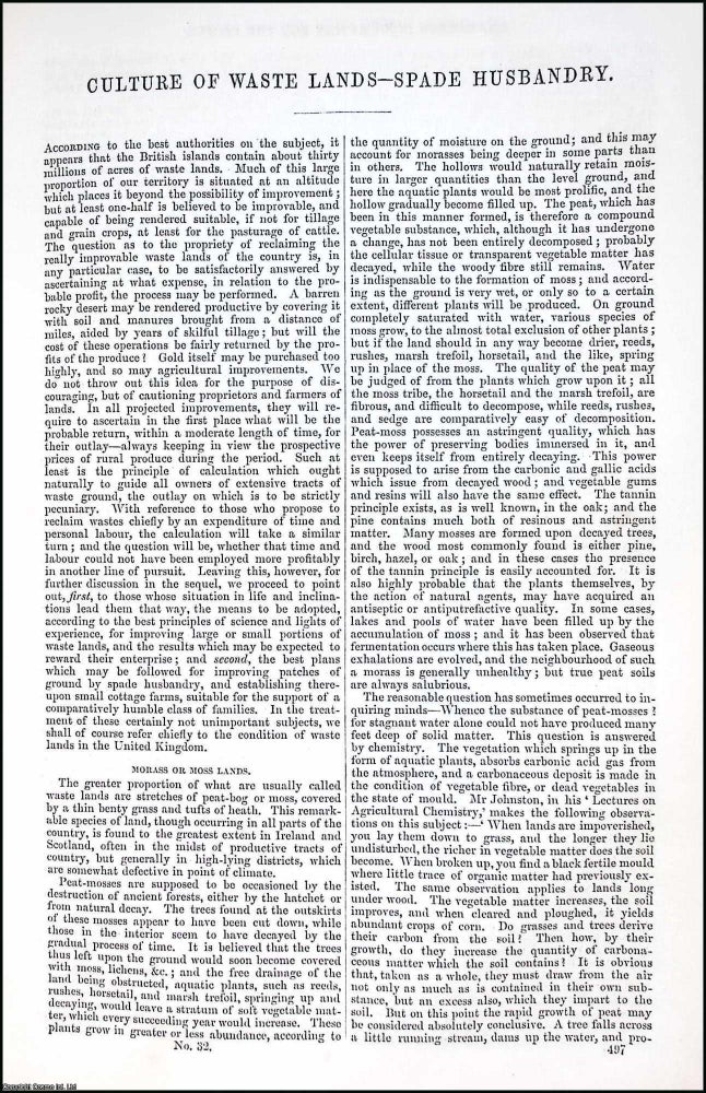 Item #373166 Culture of Waste Lands, Spade Husbandry. An article from Chambers's Information...