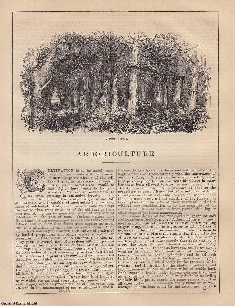 Item #373170 Arboriculture. An article from Chambers's Information for the People, 1848....
