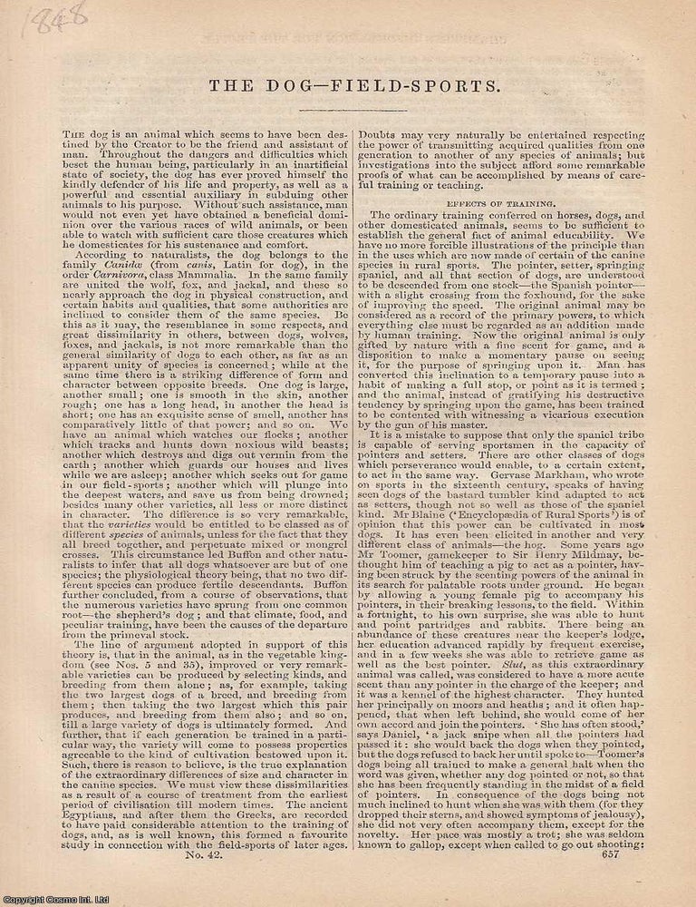 Item #373176 Dog and Field Sports. An article from Chambers's Information for the People,...