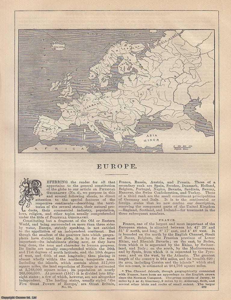 Item #373193 Europe. An article from Chambers's Information for the People, 1849. William,...