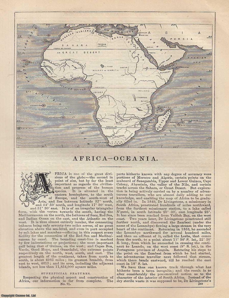 Item #373198 Africa, Oceania. An article from Chambers's Information for the People, 1849....