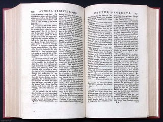 A 1765 account of John Harrison on discovering longitude at sea using artificial timekeepers, from the Annual Register for 1765.