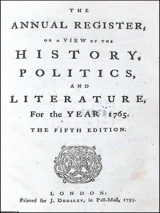 A 1765 account of John Harrison on discovering longitude at sea using artificial timekeepers, from the Annual Register for 1765.