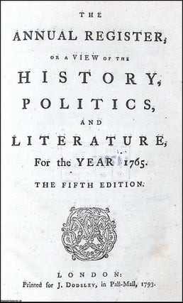 A 1765 account of John Harrison on discovering longitude at sea using artificial timekeepers, from the Annual Register for 1765.