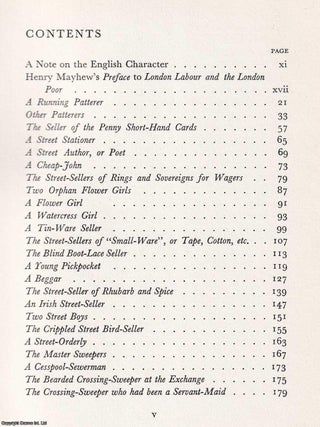 Mayhew's Characters. Being Selections from 'London Labour and The London Poor' By Henry Mayhew. Edited by Peter Quennell.