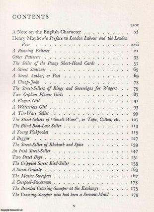 Mayhew's Characters. Being Selections from 'London Labour and The London Poor' By Henry Mayhew. Edited by Peter Quennell.