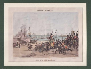 French Revolution : Capture of the Dutch Fleet at Helder, by the French Hussars, January 21, 1795. Prise de la Flotte Hollandaise. Drawn by Pierre Martinet. Engraved by Branche. An Original Steel Engraving, published in 1835.