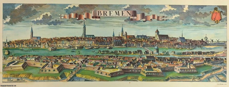 Item #373288 Bremen Germany 1719, panoramic view. A Painting by F.B. Werner. A modern colour...