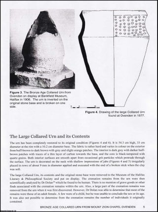 A Large Bronze Age Collared Urn Found at Mount Zion Chapel Ovendon near Halifax West Yorkshire. By Raymond Varley.
