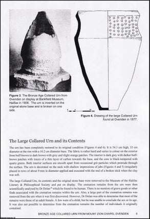 A Large Bronze Age Collared Urn Found at Mount Zion Chapel Ovendon near Halifax West Yorkshire. By Raymond Varley.