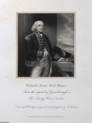 Richard, First Earl Howe. From the original of Gainsborough in The Trinity House, London. Drawn. STEEL ENGRAVING.