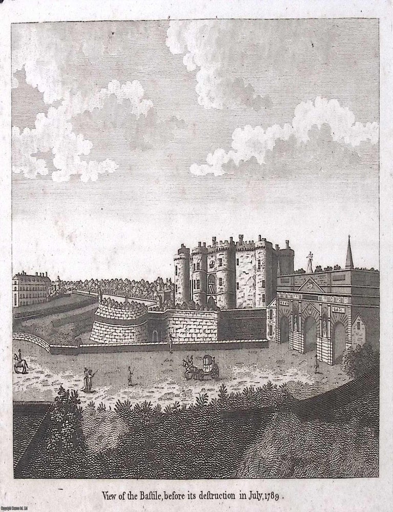 Item #373371 A view of the Bastille before its destruction in July 1789; an original copper engraved print. VIEW OF THE BASTILLE BEFORE JULY 1789.