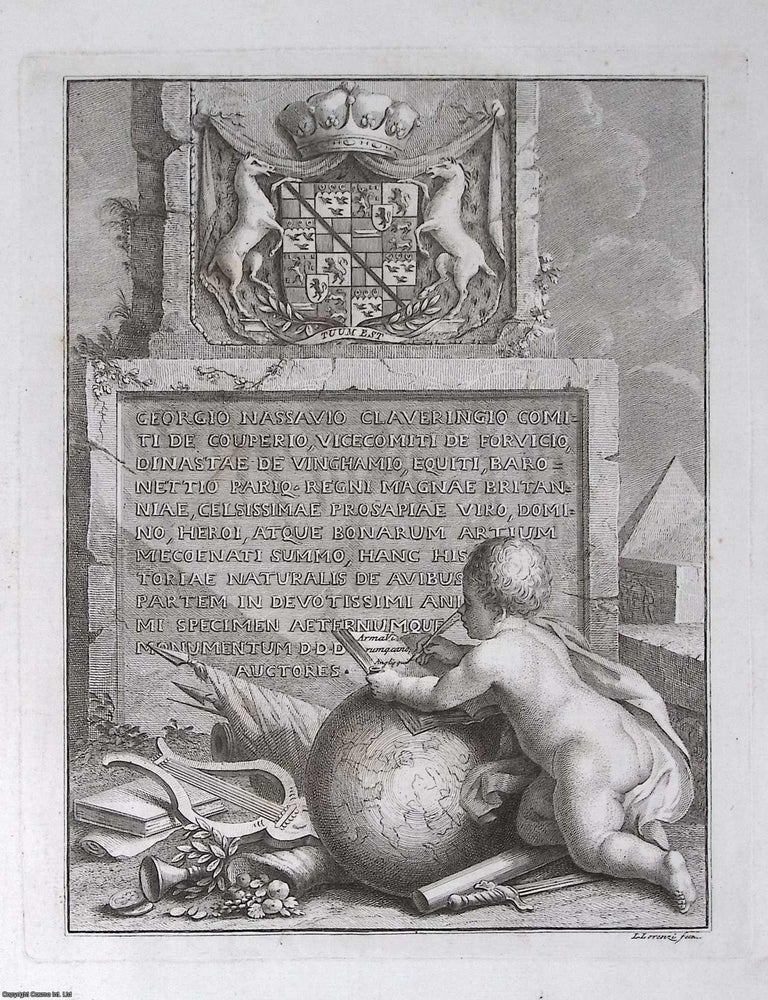 Item #373385 The dedication plate to Historiae Naturalis de Avibus, from Joannes Jonstonus&rsquo;...