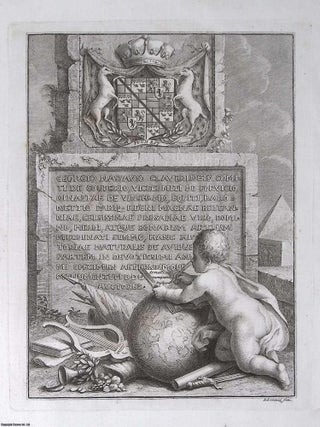 The dedication plate to Historiae Naturalis de Avibus, from Joannes Jonstonus&rsquo; monumental. DEDICATION PLATE TO JONSTONUS&rsquo; AVIAN.