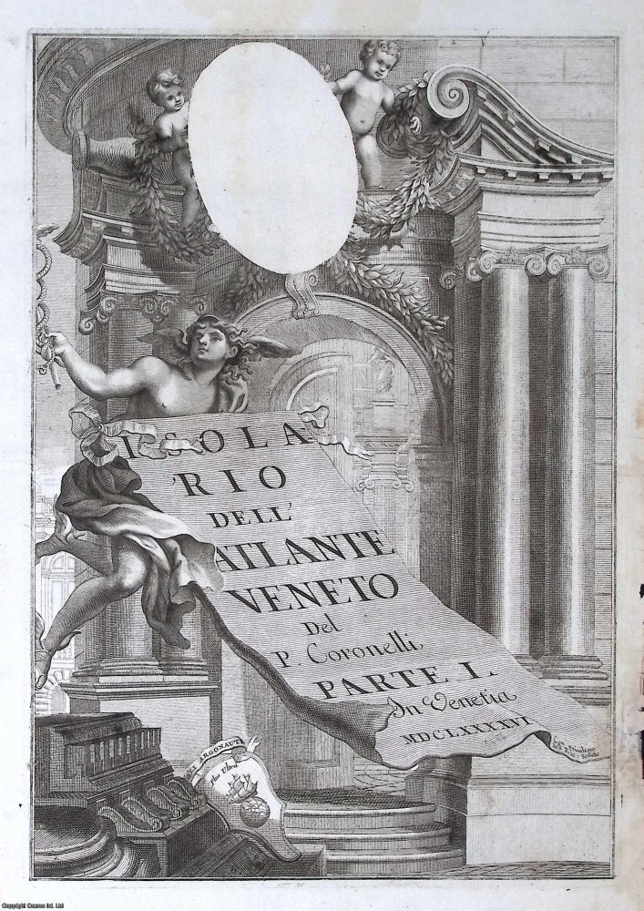 Item #373386 Engraved title page to the Isolario dell'Atlante Veneto, created for Vincenzo...