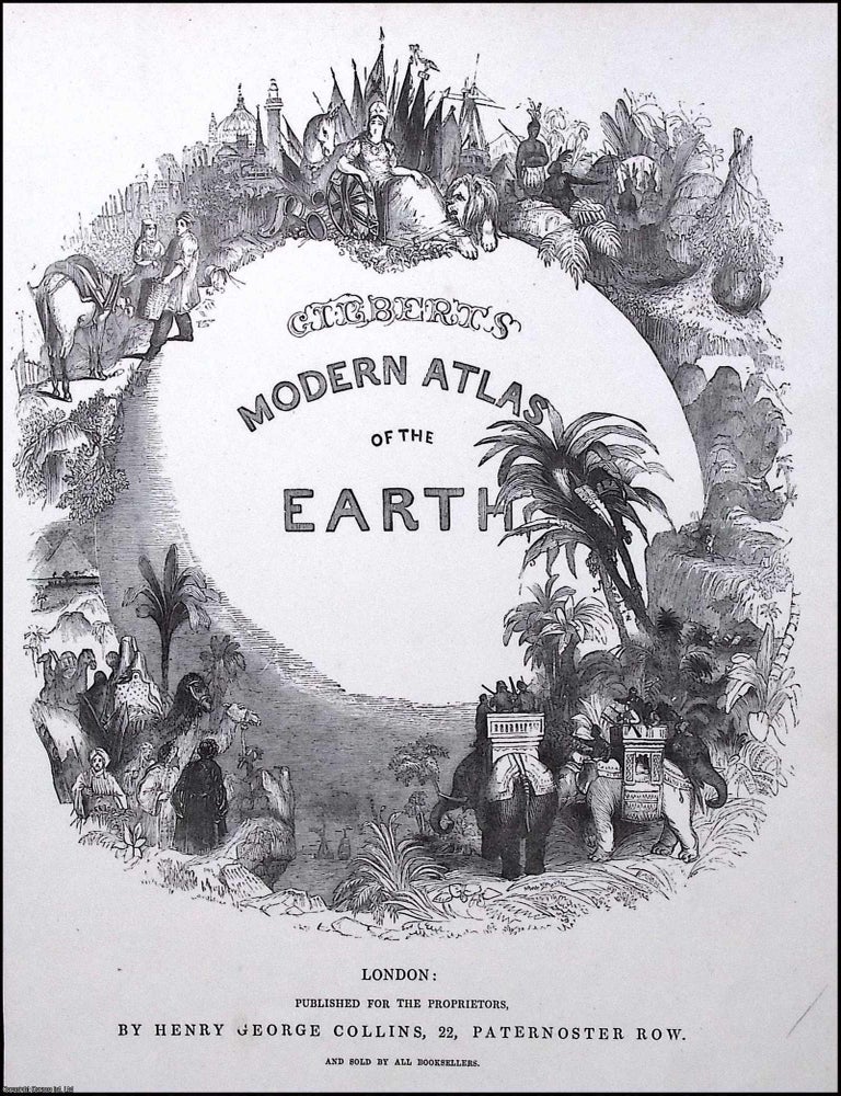 Item #373393 Gibbert's Modern Atlas of the Earth, c.1840. ENGRAVED TITLE PAGE ONLY. 1840...