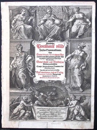 The engraved frontispiece to Genealogies of Christian Potentates and Princes by Antonio Albizzi, 1627 FRONTISPIECE TO ALBIZZI&rsquo;S GENEALOGIES.