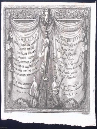 Engraved title page for Description of Harmonic Instruments of Every Kind (Descrizione degli. TITLE PAGE TO DESCRIZIONE DEGLI.
