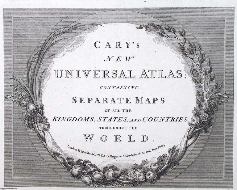 Item #373400 Decorative title page from Cary's New Universal Atlas, 1813. ENGRAVED TITLE...