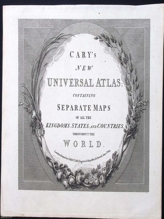 Decorative title page from Cary's New Universal Atlas, 1813. ENGRAVED TITLE PAGE ONLY.